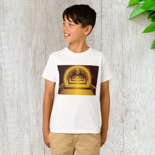 Golden Bank Corridor Glowing Dollar Finance  T-Shirt