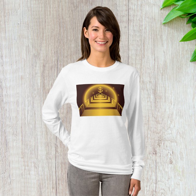 Golden Bank Corridor Glowing Dollar Finance  T-Shirt (Creator Uploaded)