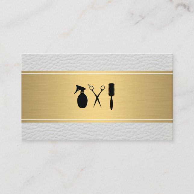 Golden Bar Leather Appointment Card (Front)