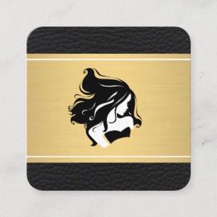 Golden Bar Leather Beautiful Woman Appointment Card