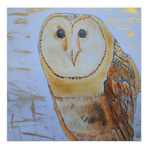 Golden Barn Owl Poster