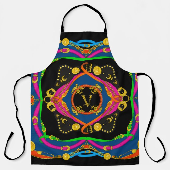 golden baroque, chain and belt pattern apron (Front)
