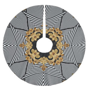 Golden Baroque: Elegant Chains Ornament Brushed Polyester Tree Skirt