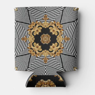 Golden Baroque: Elegant Chains Ornament Can Cooler