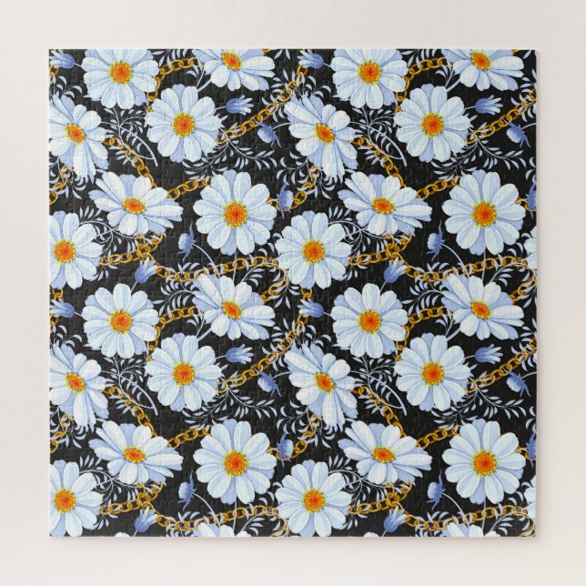 Golden Baroque: Floral Chain Texture Jigsaw Puzzle (Vertical)