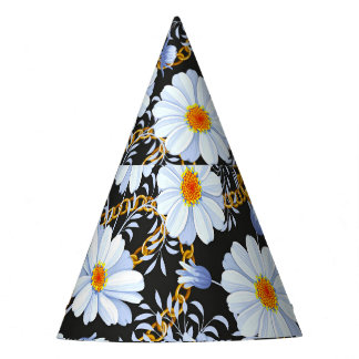 Golden Baroque: Floral Chain Texture Party Hat