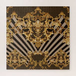 Golden baroque: geometric pattern design jigsaw puzzle