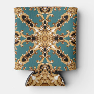 Golden baroque, luxurious ornament design. can cooler