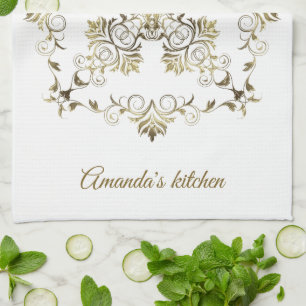 Golden Baroque. Name. Tea Towel