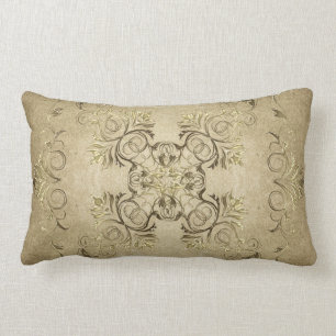 Golden baroque on grunge background. lumbar cushion