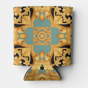 Golden Baroque Ornament 3D Elements Can Cooler