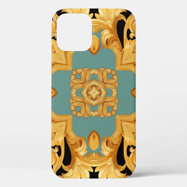 Golden Baroque Ornament 3D Elements Case-Mate iPhone Case (Back)