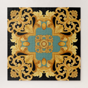 Golden Baroque Ornament 3D Elements Jigsaw Puzzle