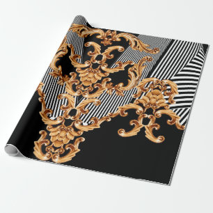 Golden Baroque ornament Wrapping Paper