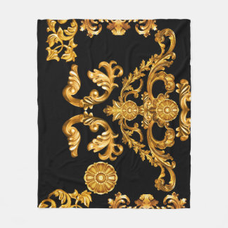Golden Baroque, Ornamental Elements. Fleece Blanket