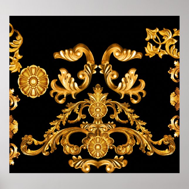 Golden Baroque, Ornamental Elements. Poster (Front)