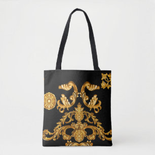 Golden Baroque, Ornamental Elements. Tote Bag