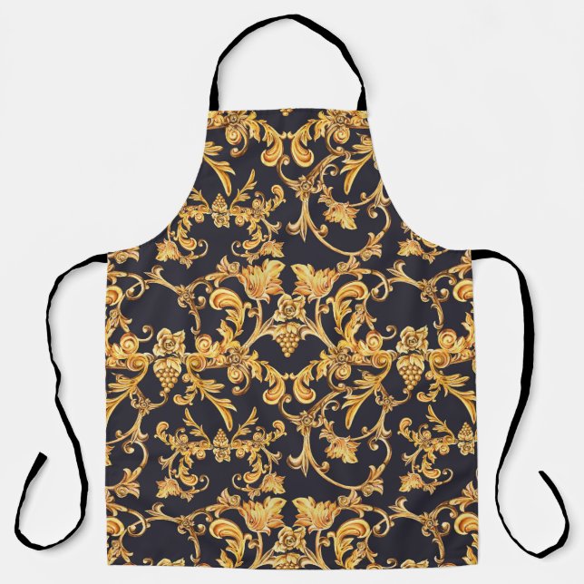 Golden Baroque, Scroll Leaves Pattern. Apron (Front)
