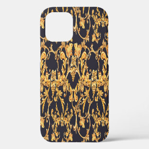 Golden Baroque, Scroll Leaves Pattern. iPhone 12 Case