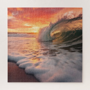 Golden Barrel Coastal Photorealistic Digital Art Jigsaw Puzzle