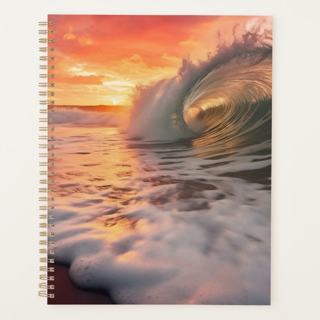 Golden Barrel Coastal Photorealistic Digital Art Planner (Front)