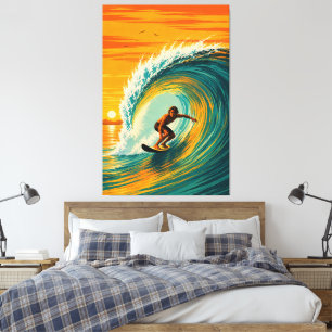 Golden Barrel Surfer Canvas Print