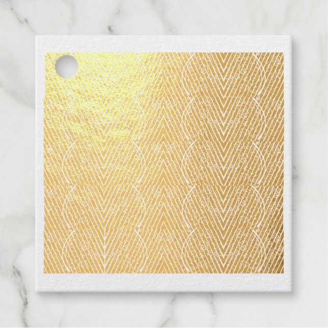 Golden Basket with Handle Favour Tags (Front)