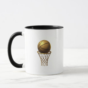 Golden Basketball & Hoop Design Mug