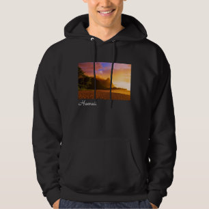 Golden beach sunset, Hawaii Hoodie