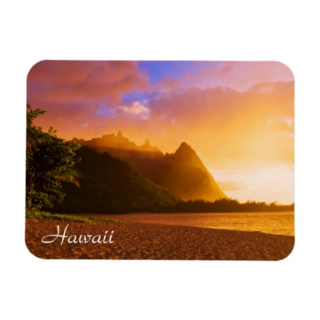 Golden beach sunset, Hawaii Magnet (Horizontal)
