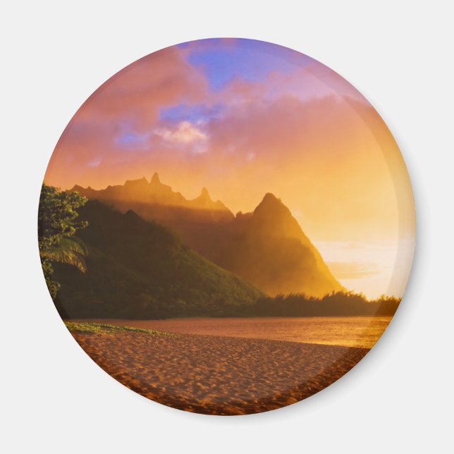 Golden beach sunset, Hawaii Magnet (Front)