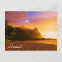 Golden beach sunset, Hawaii