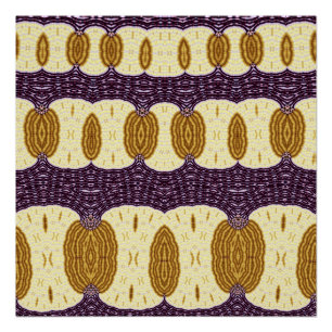 Golden Beaded Tapestry Geometric Fractal Poster