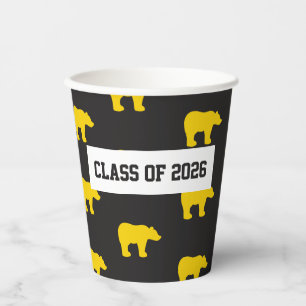 Golden Bear Graduation Party or Reunion Paper Cups