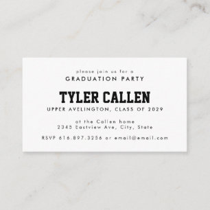 Golden Bear Varsity Text-only Grad Party Enclosure Card