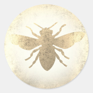 golden bee classic round sticker