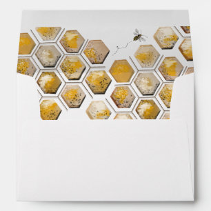 Golden Bee Lined with Return Address Envelope