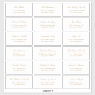 Golden Beige Script 18 Guest Address Labels