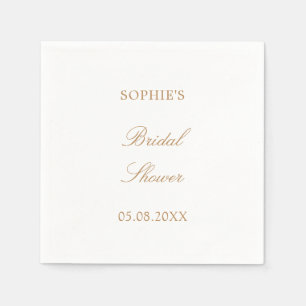Golden Beige Script Bridal Shower Napkins