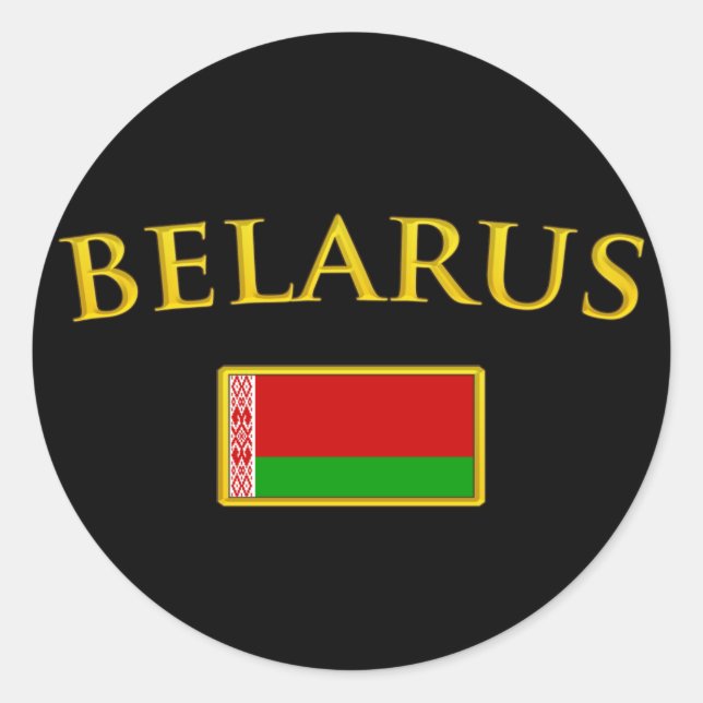 Golden Belarus Classic Round Sticker (Front)