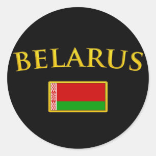 Golden Belarus Classic Round Sticker