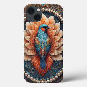 Golden Bird in Ornate Decorative Frame iPhone 13 Case