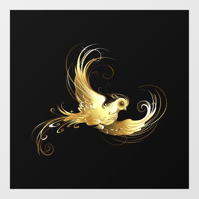 Golden Bird on Black Background (Sheet)