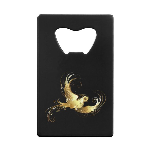 Golden Bird on Black Background (Front)