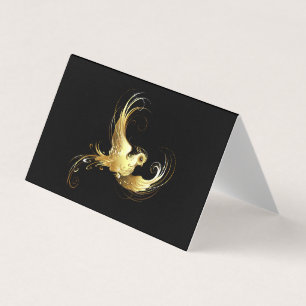 Golden Bird on Black Background Business Card