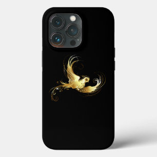 Golden Bird on Black Background iPhone 13 Pro Case