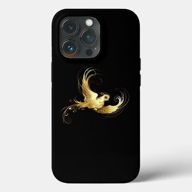 Golden Bird on Black Background Case-Mate iPhone Case (Back)