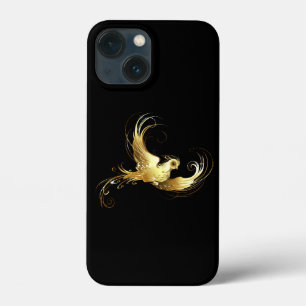 Golden Bird on Black Background iPhone 13 Mini Case