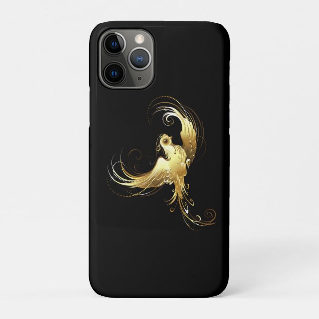 Golden Bird on Black Background Case-Mate iPhone Case (Back)