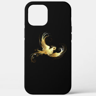 Golden Bird on Black Background iPhone 12 Pro Max Case